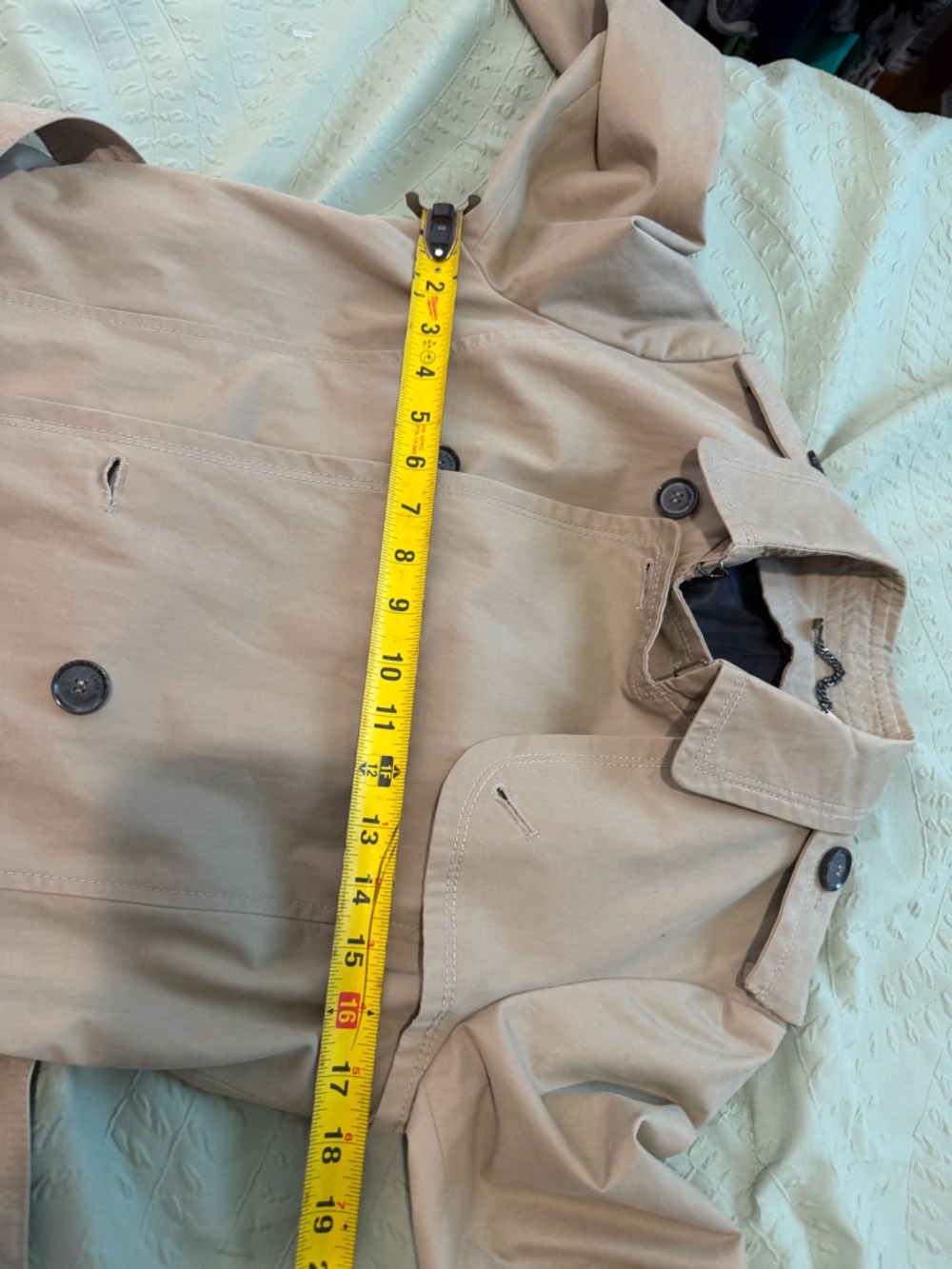 Zara Khaki Trench Coat with Belt - Picture 8 of 12